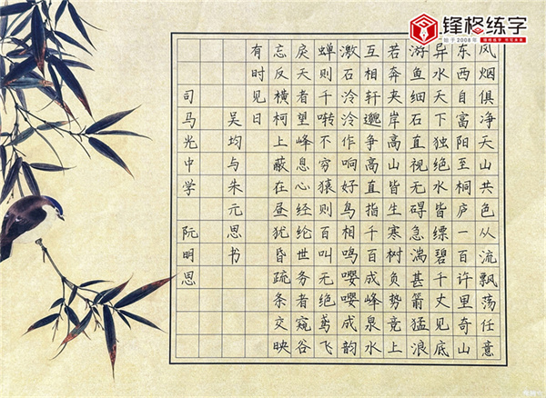 2023鋒格杯全國(guó)青少年硬筆書法大賽獲獎(jiǎng)作品—《吳均與朱元思書》